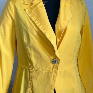 True Meaning casual jacket, size 10 yellow 100% cotton